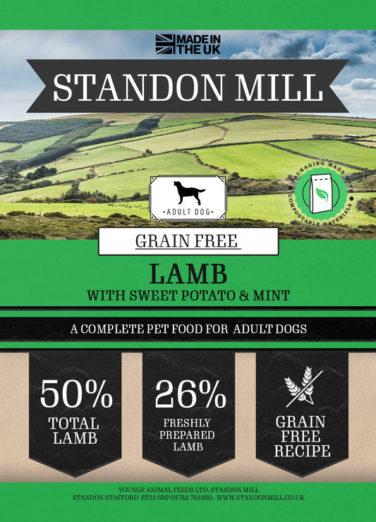 Standon Mill Gf Dog Lamb 15Kg