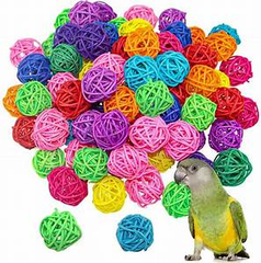 Wicker Ball Parrot Toy