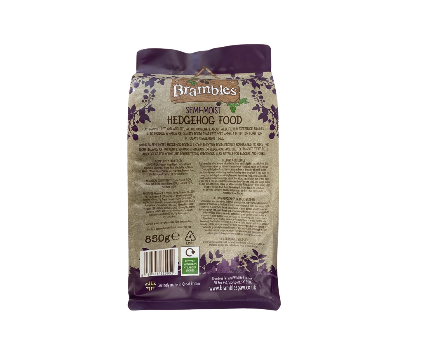 Brambles Semi-Moist Hedgehog Food 850g