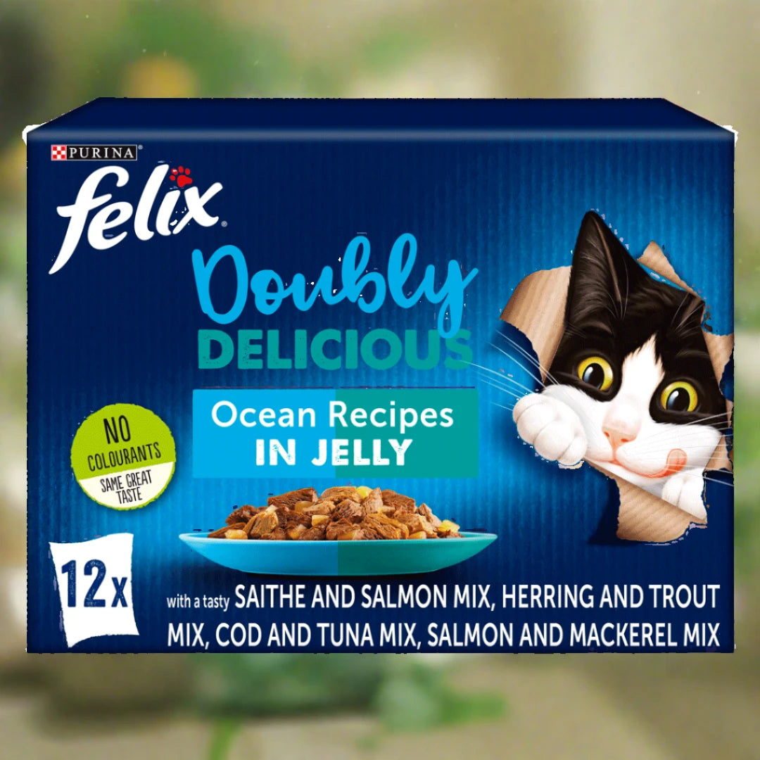 FELIX Doubly Delicious Ocean Recipes Wet Cat Food 12x85g