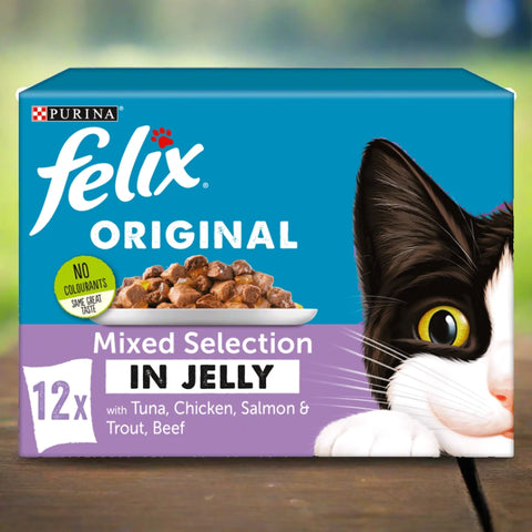 Felix Mixed Selection In Jelly Cat Food Pouches 12x85g