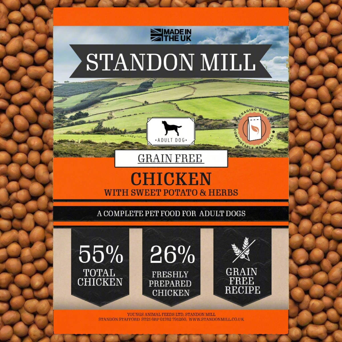 Standon Mill Working Adult Dog GF Chick & Sweet Pot & Herbs 13.50 kg